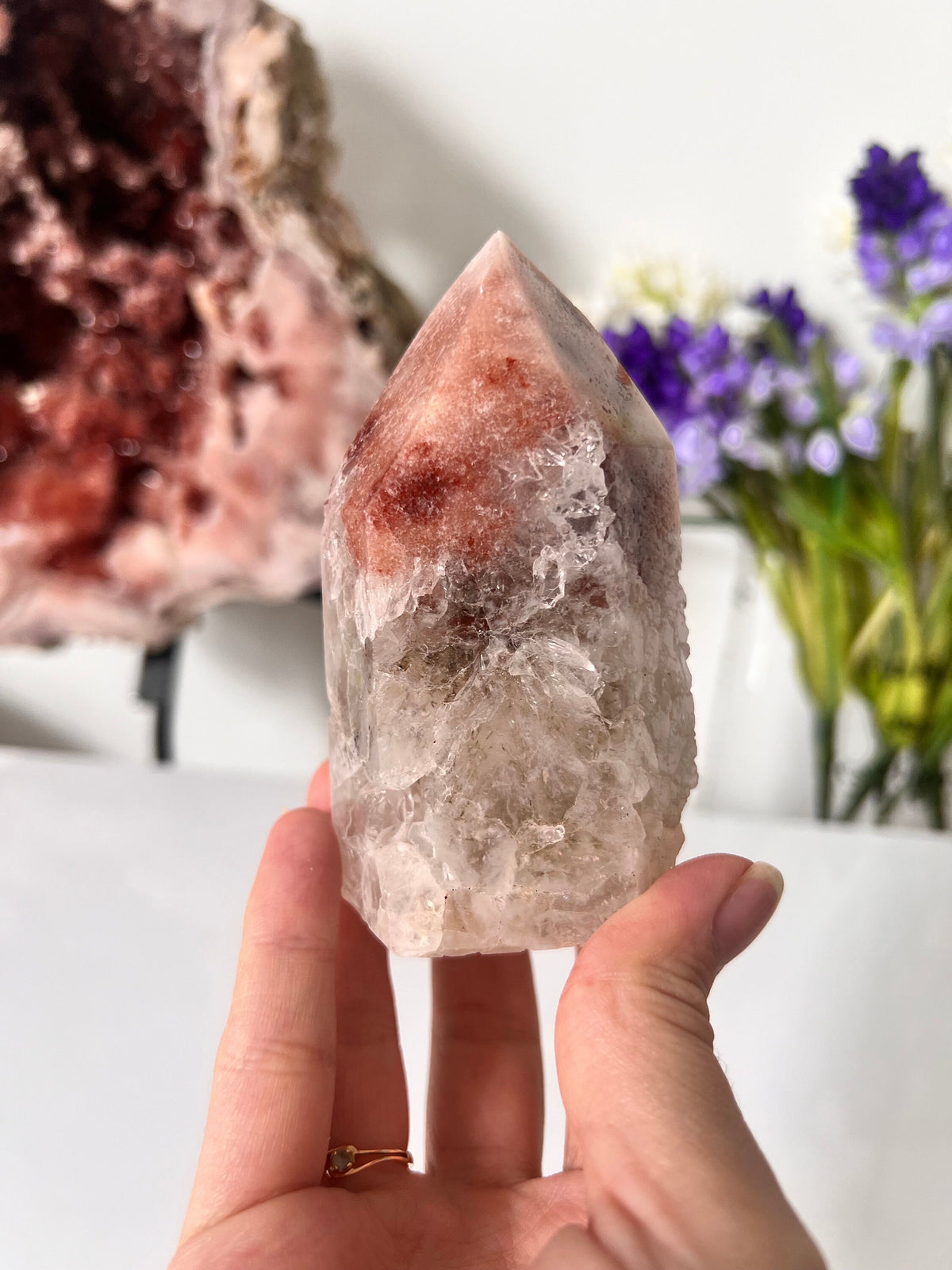Pink Amethyst Quartz Tower, Natural Crystal Point (307g)