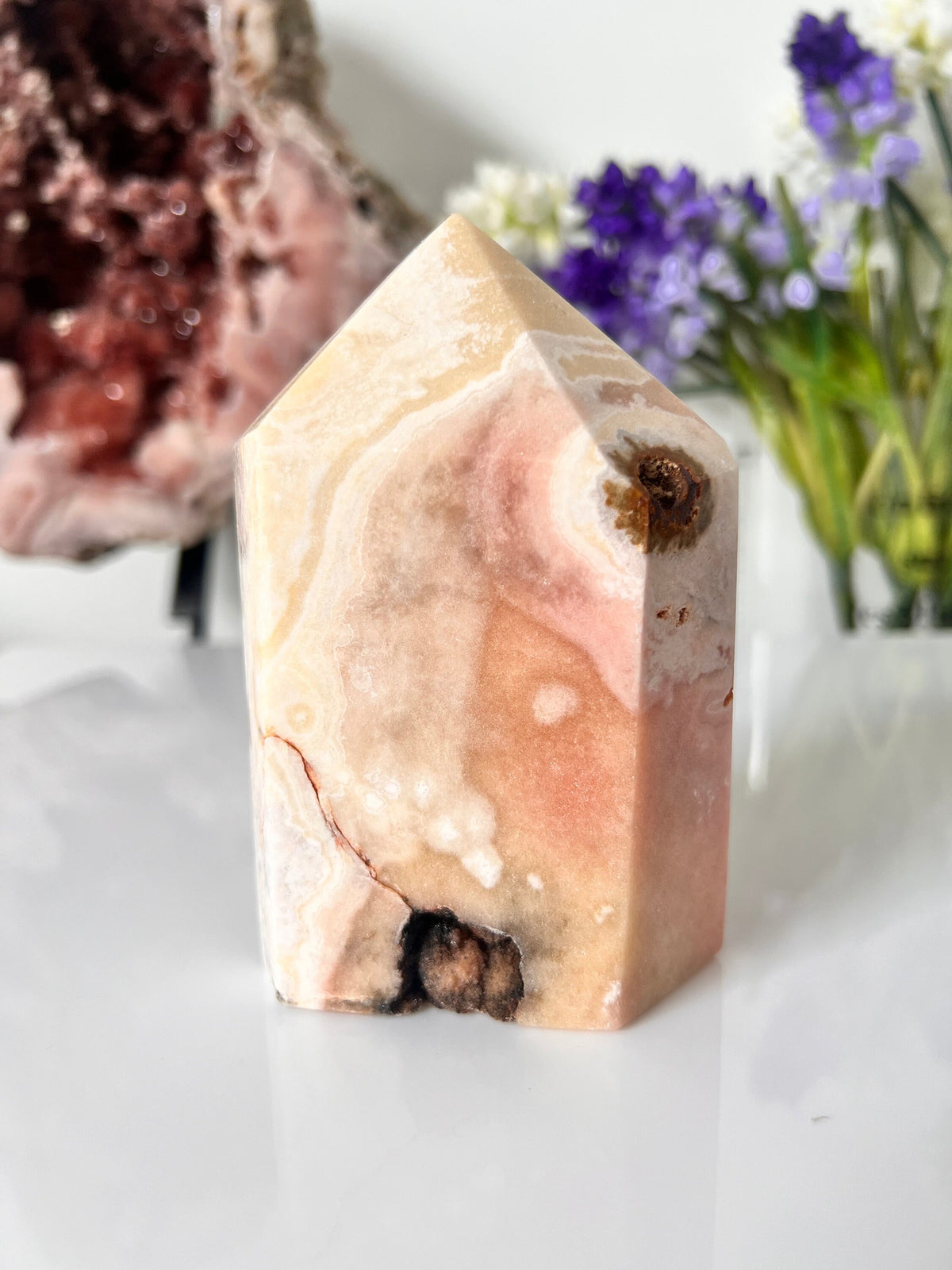 Chunky Pink Amethyst Point Tower, Crystal Decor (764g)