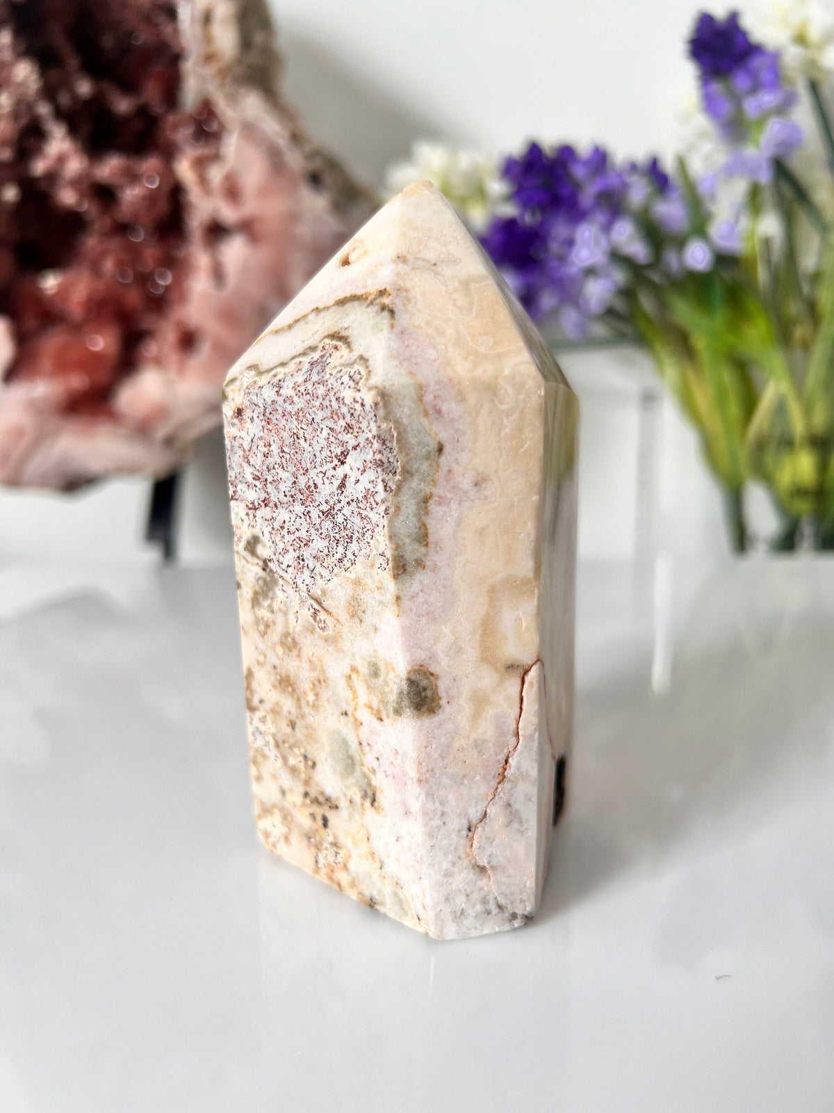 Chunky Pink Amethyst Point Tower, Crystal Decor (764g)