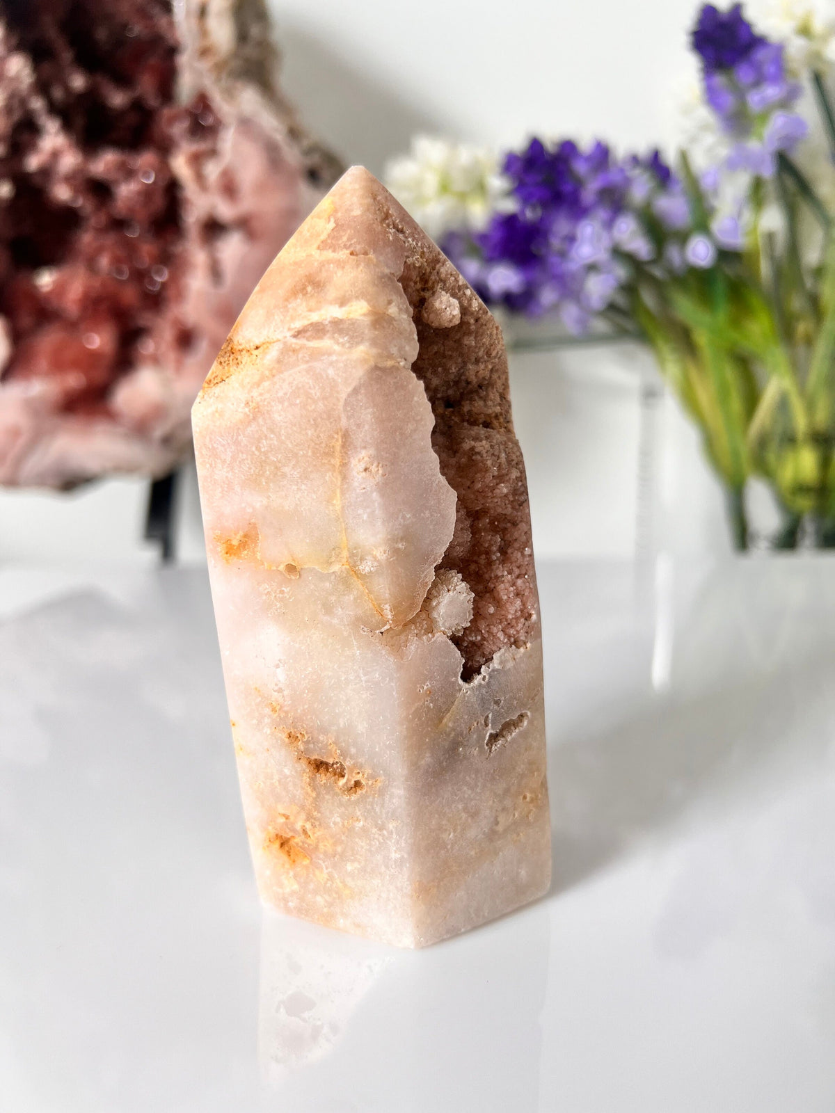 Drusy Pink Amethyst Crystal Tower, 474g