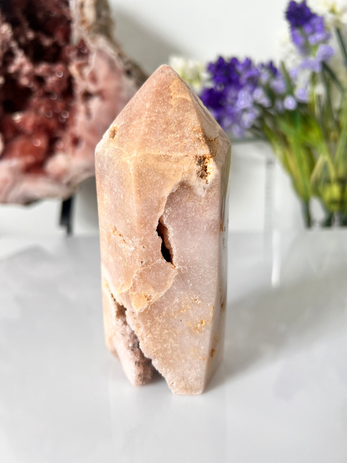 Drusy Pink Amethyst Crystal Tower, 474g