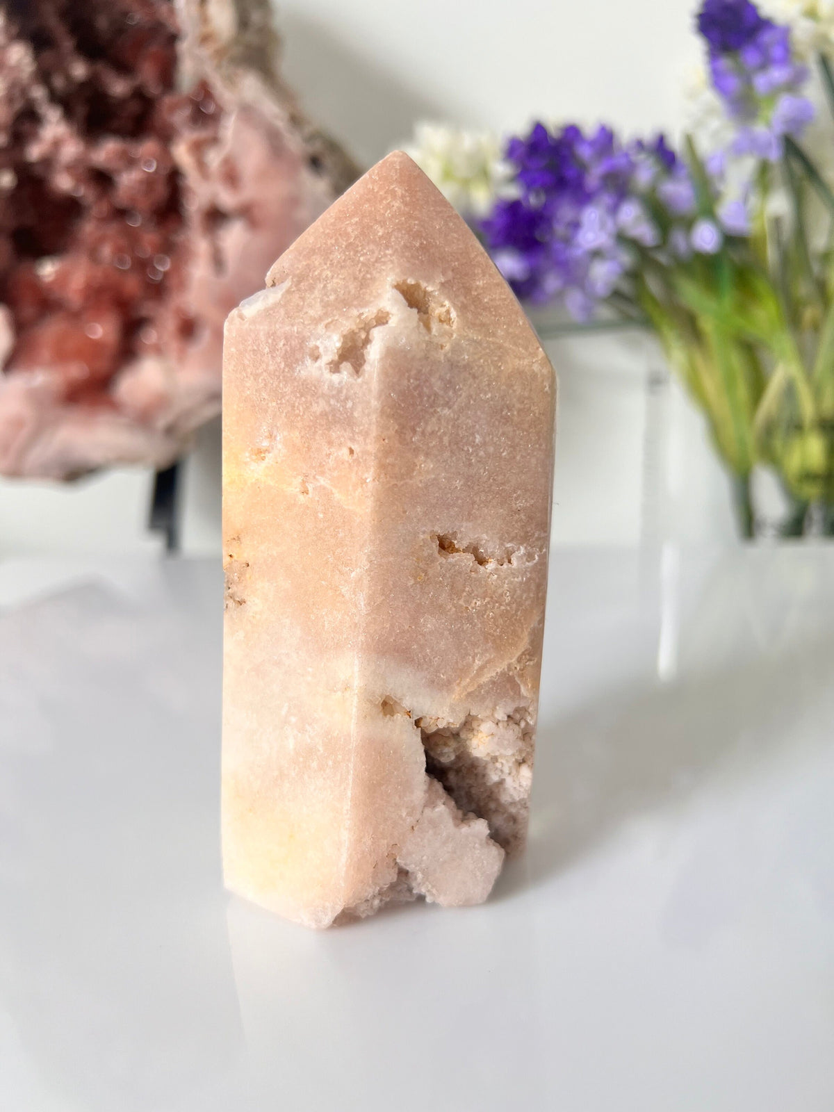 Drusy Pink Amethyst Crystal Tower, 474g
