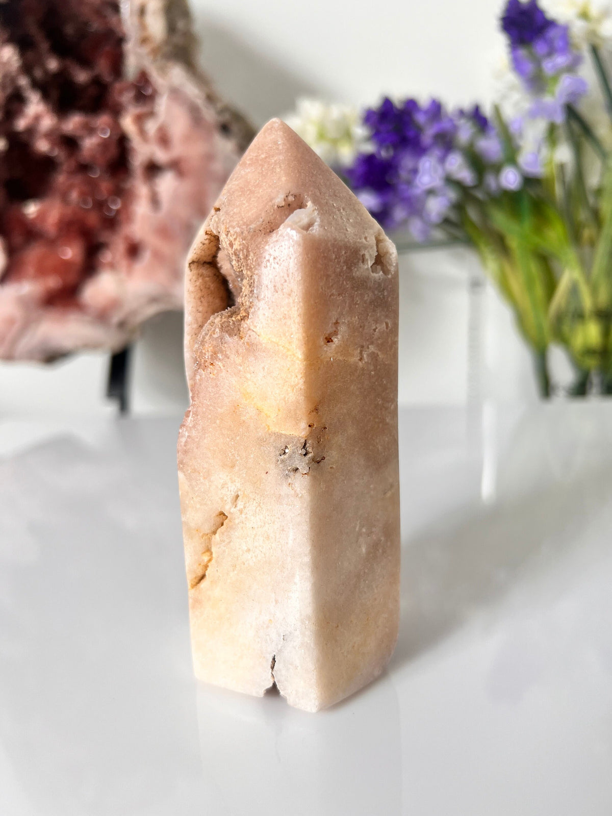 Drusy Pink Amethyst Crystal Tower, 474g