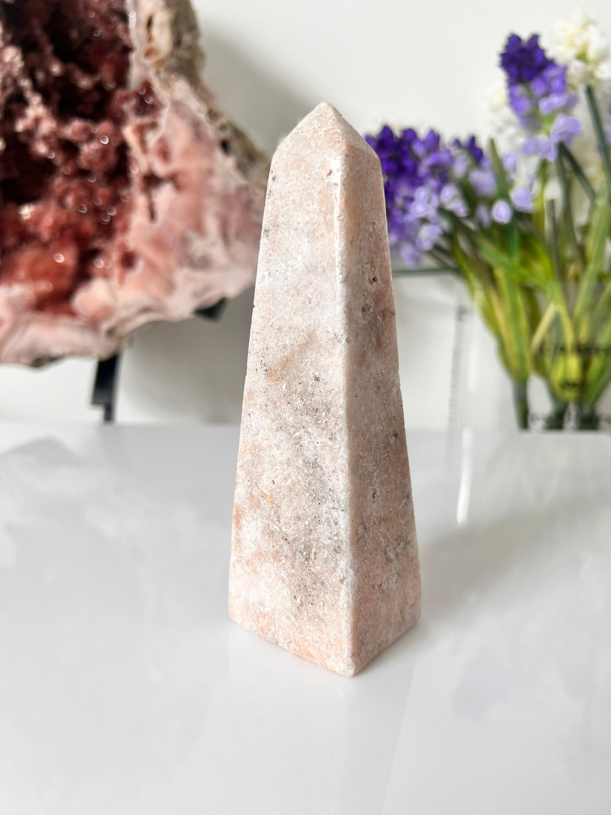 Drusy Pink Amethyst Tower - Natural Crystal Point (314g)