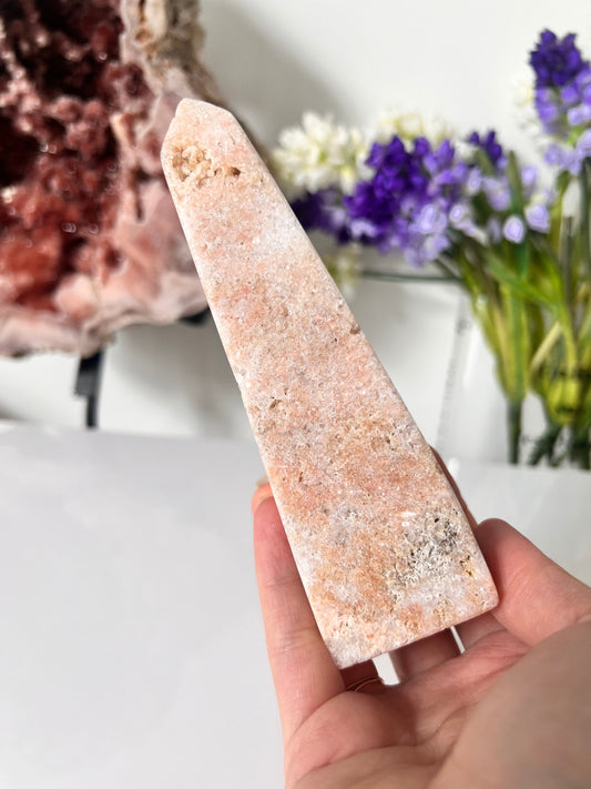 Drusy Pink Amethyst Tower - Natural Crystal Point (314g)