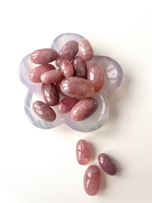 Lavender Rose Quartz Tumbled Stones, Crystal Eggs