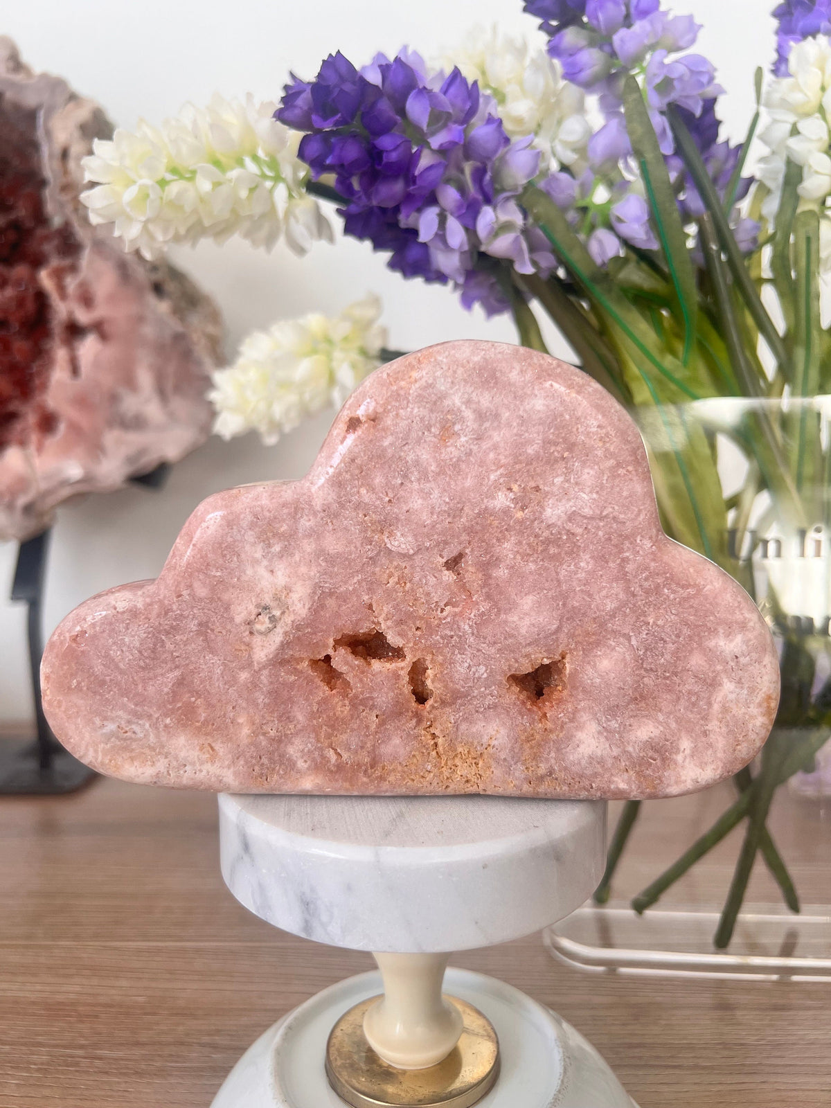 Pink Amethyst Cloud Crystal with Drusy Pockets