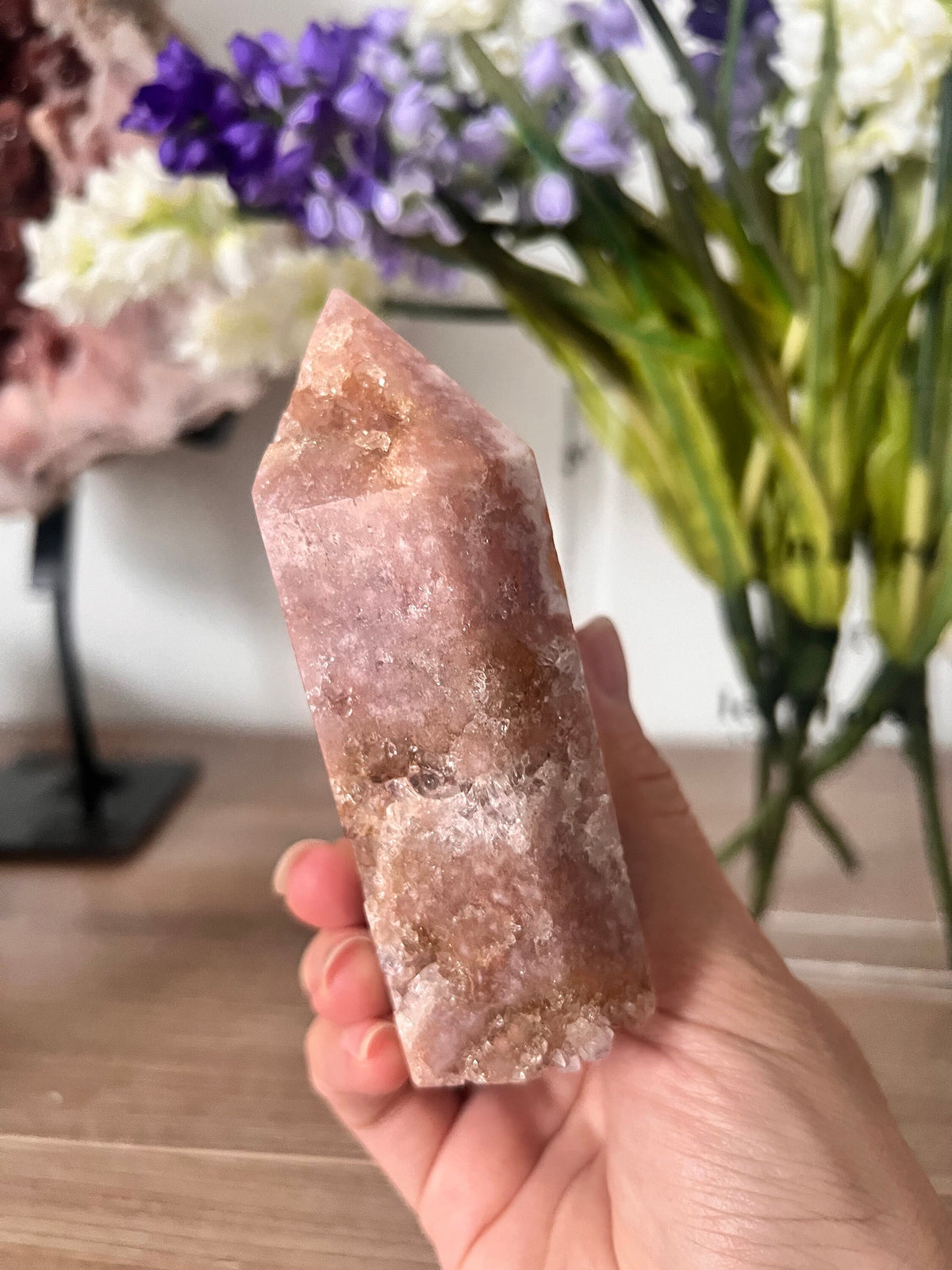 Pink Amethyst Crystal Tower Point (105x56x35mm)