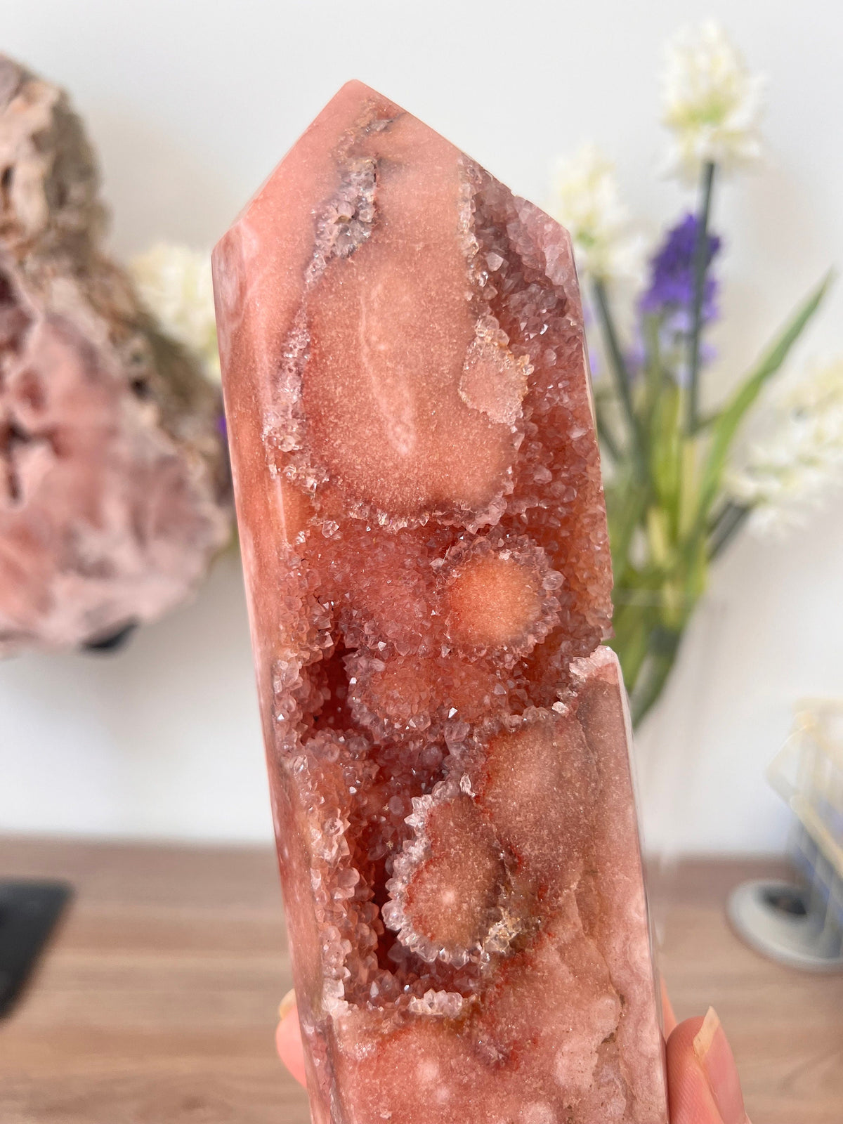 Statement Drusy Pink Amethyst Tower, 1010g Crystal Point