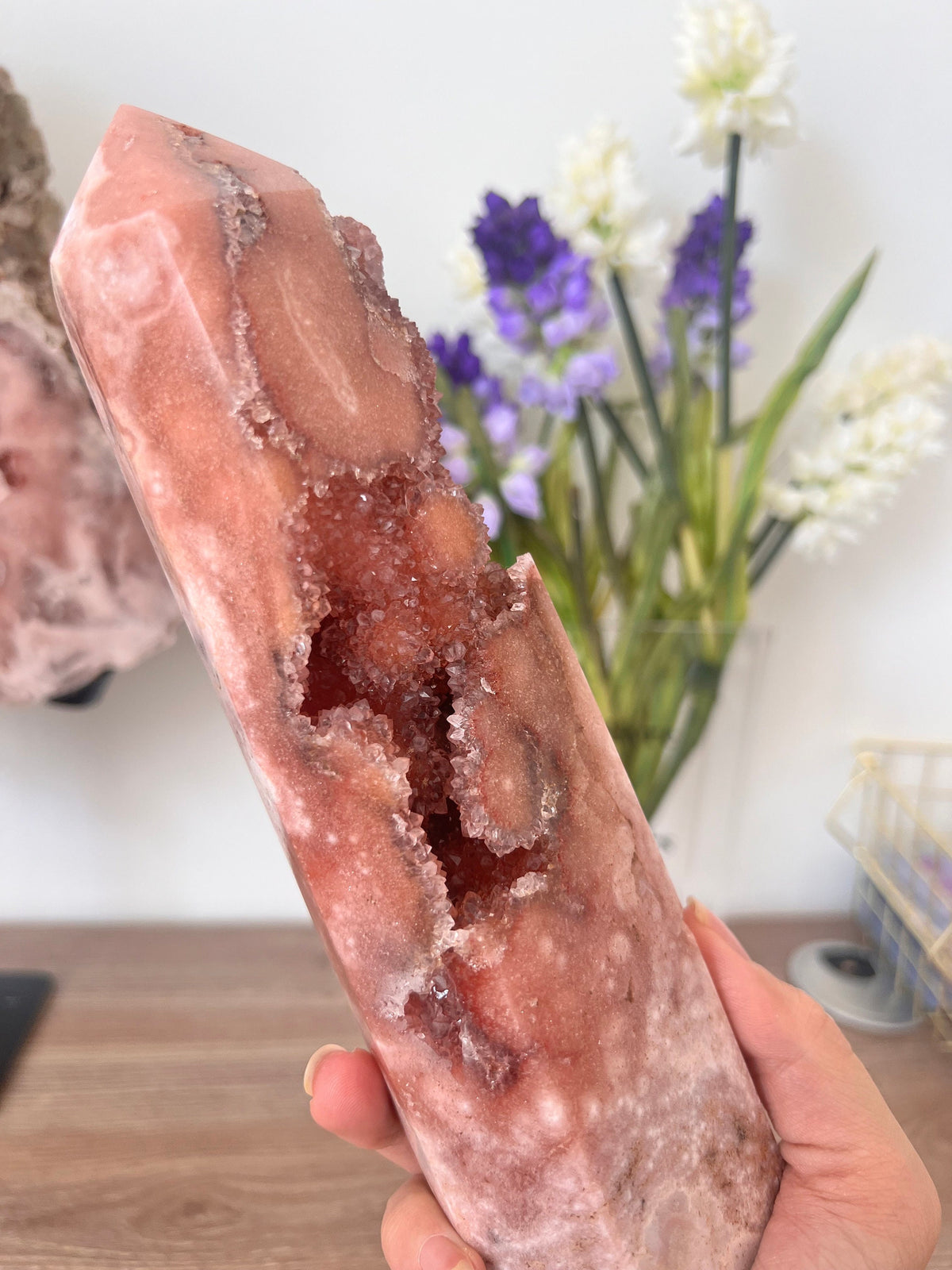 Statement Drusy Pink Amethyst Tower, 1010g Crystal Point