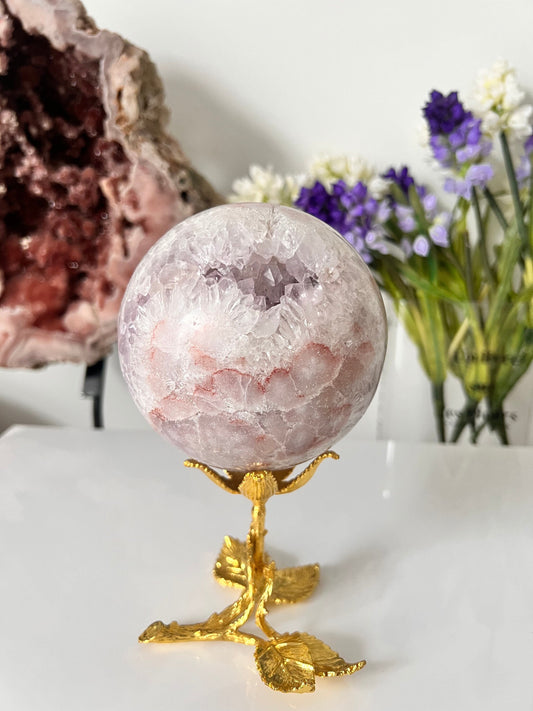 Drusy Pink Amethyst Sphere, Quartz Crystal (1516g)