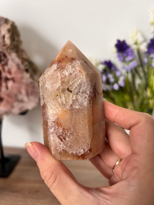 Quartz Pink Amethyst Crystal Tower - Self Standing