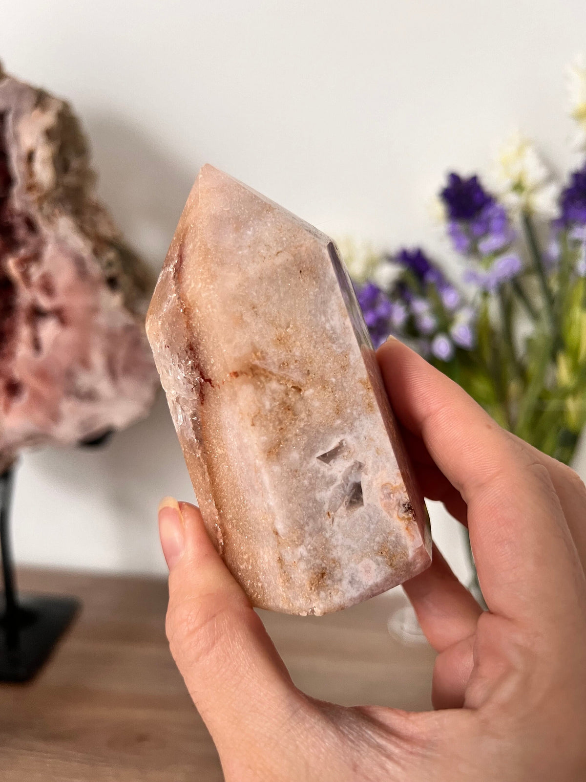 Quartz Pink Amethyst Crystal Tower - Self Standing