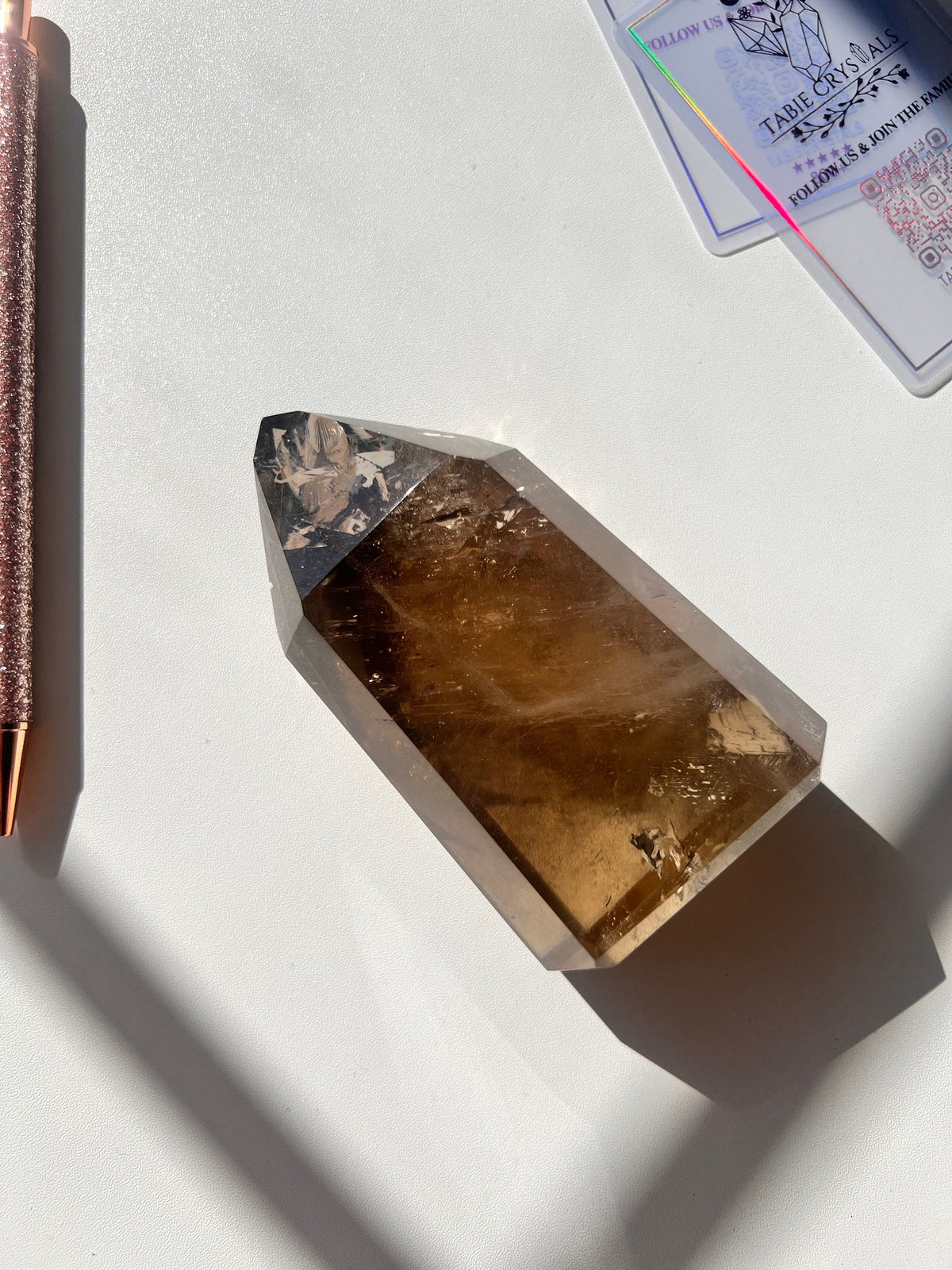 Natural Smokey Citrine Tower, Brazil Crystal Point