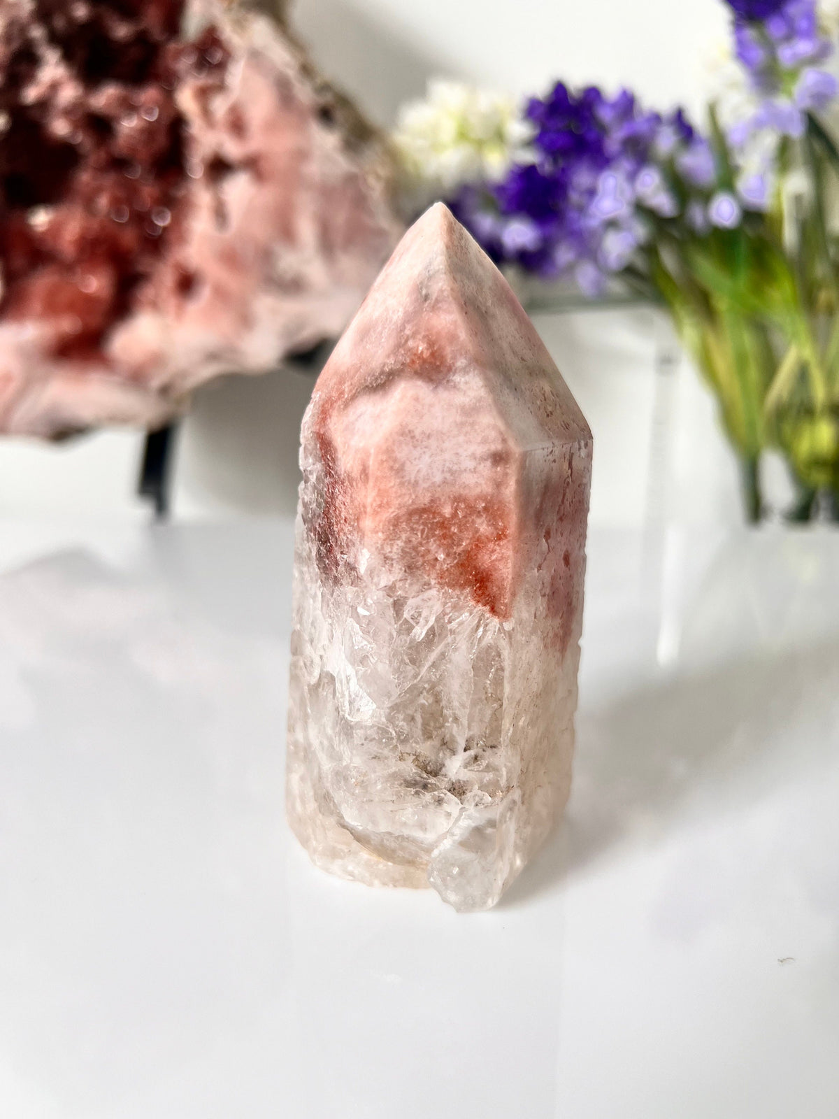 Pink Amethyst Quartz Tower, Natural Crystal Point (307g)