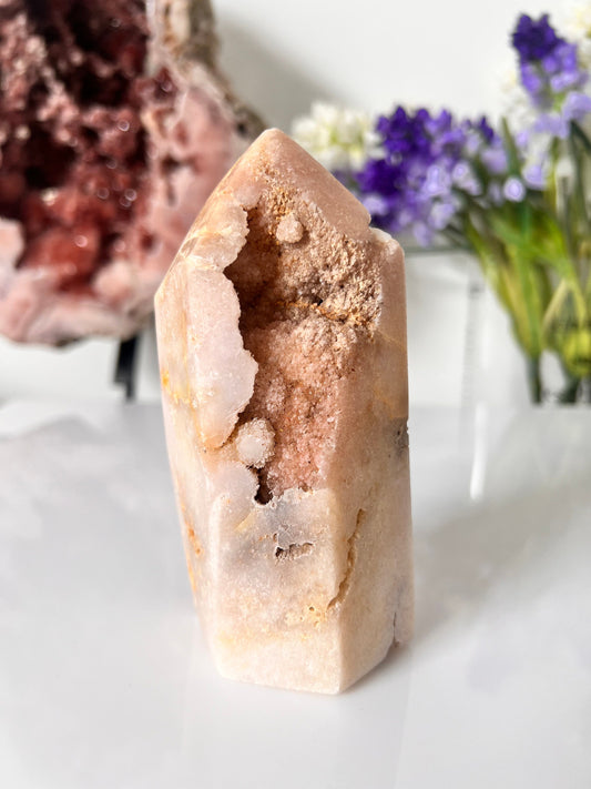 Drusy Pink Amethyst Crystal Tower, 474g