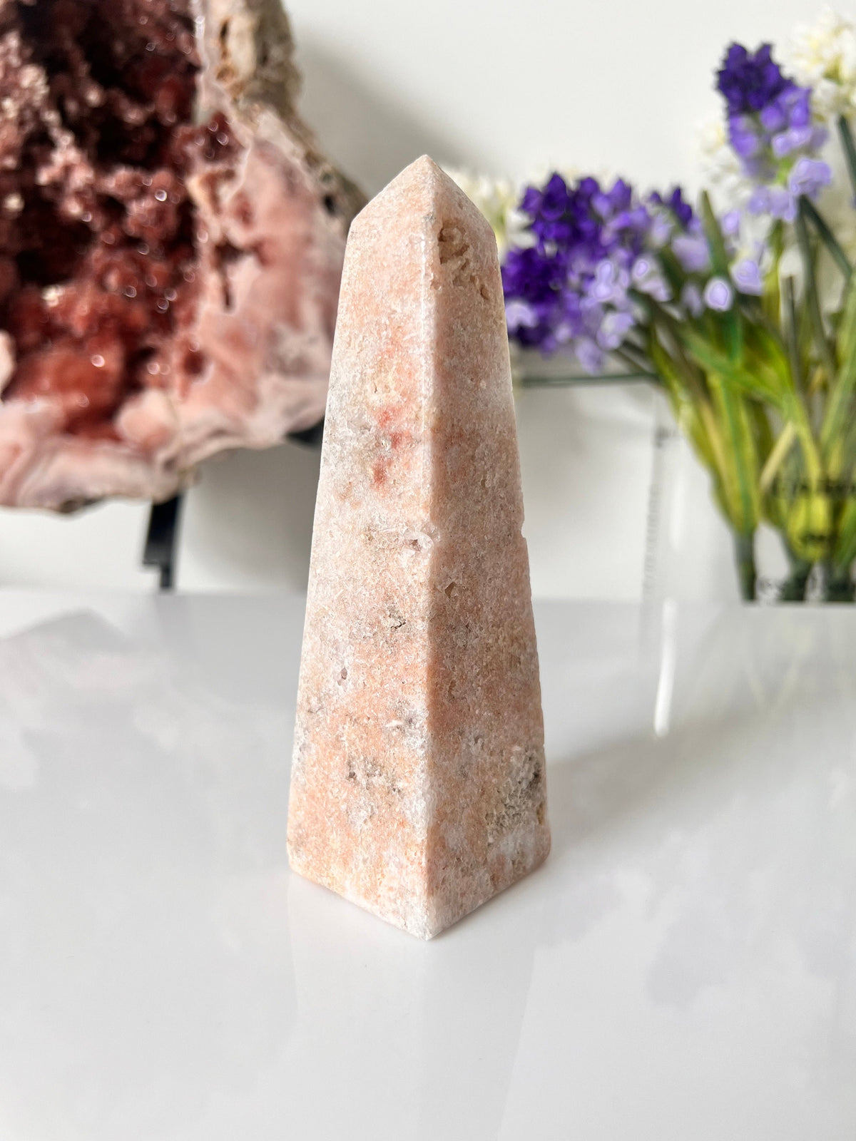 Drusy Pink Amethyst Tower - Natural Crystal Point (314g)