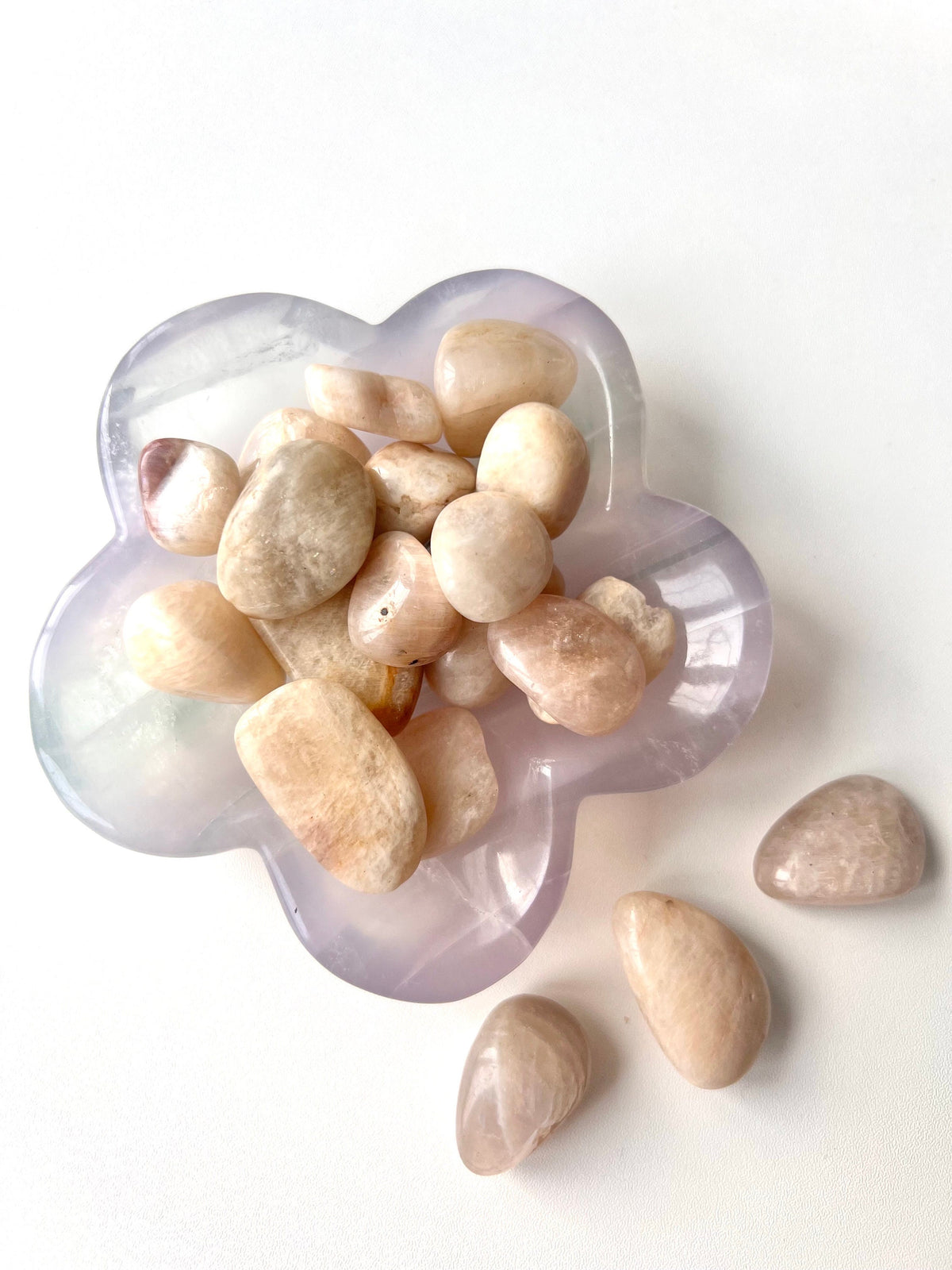 White Moonstone Tumbled Stones, Crystal Healing