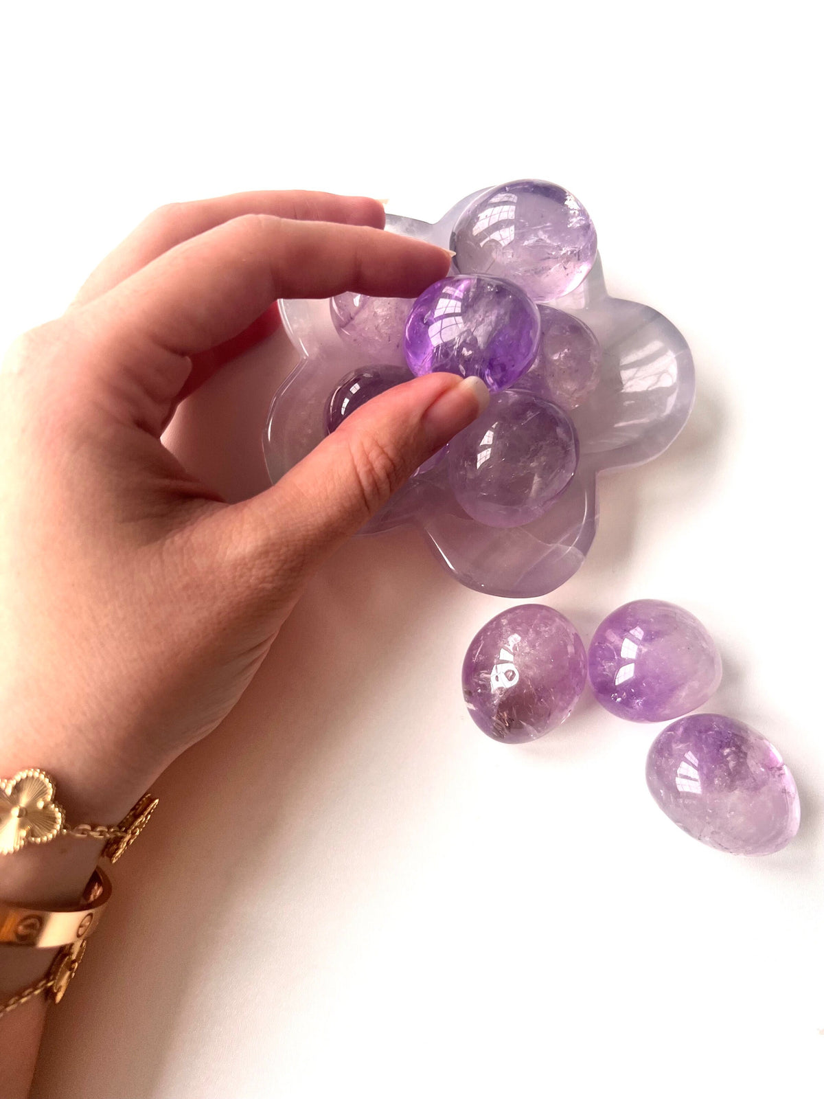 Gemmy Tumbled Amethyst Crystals, Some Smokey (34mm)