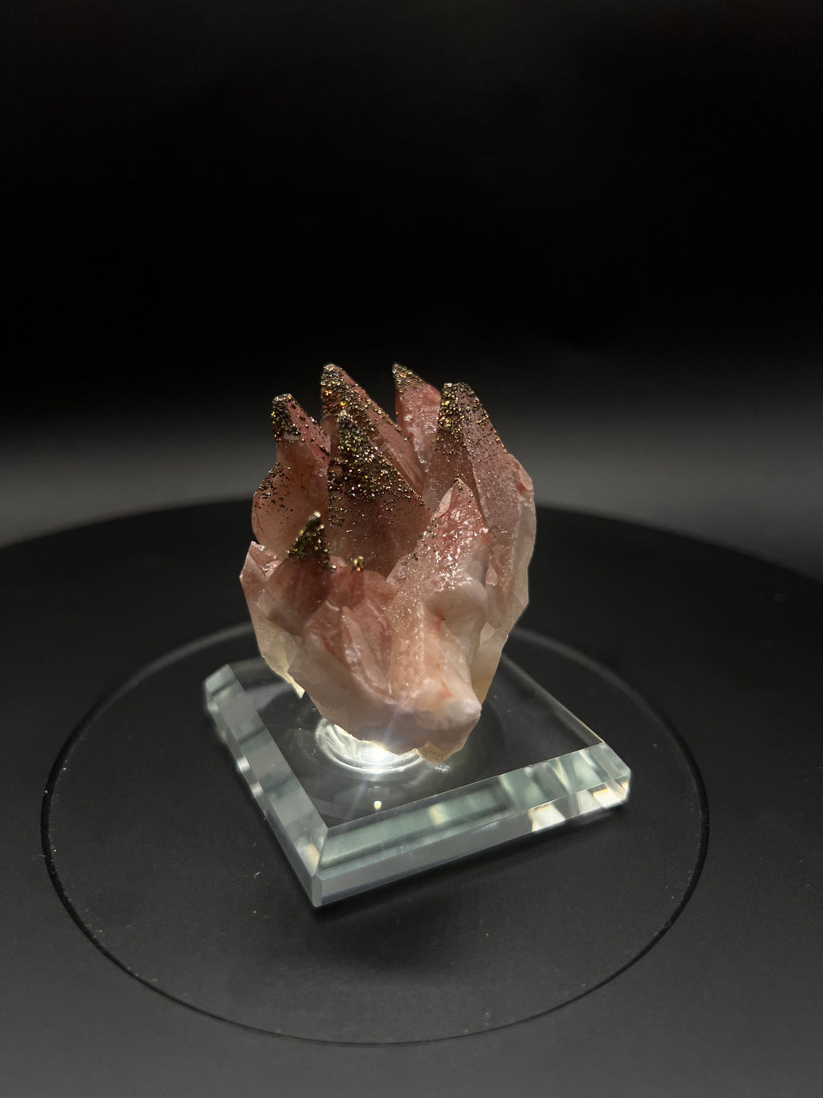 Calcite Iridescent Chalcopyrite dust