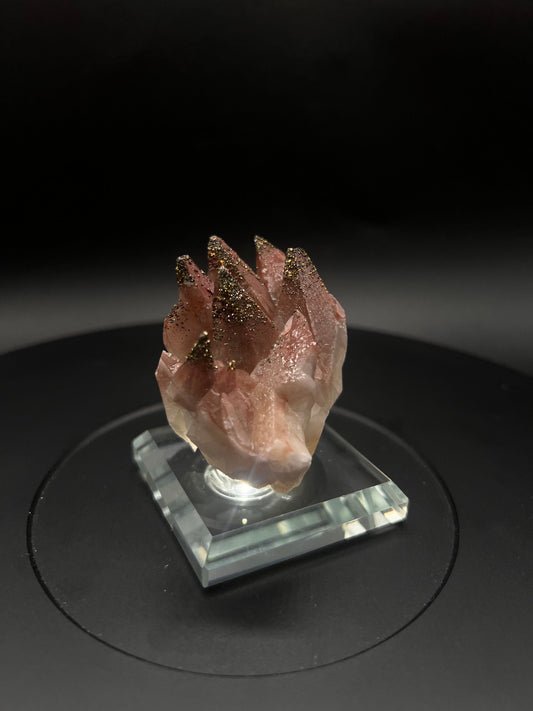Calcite Iridescent Chalcopyrite dust