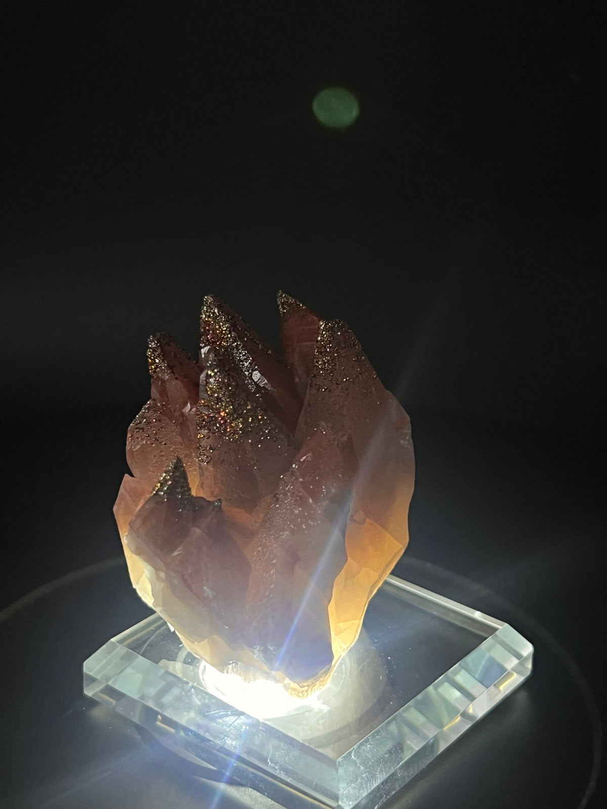 Calcite Iridescent Chalcopyrite dust