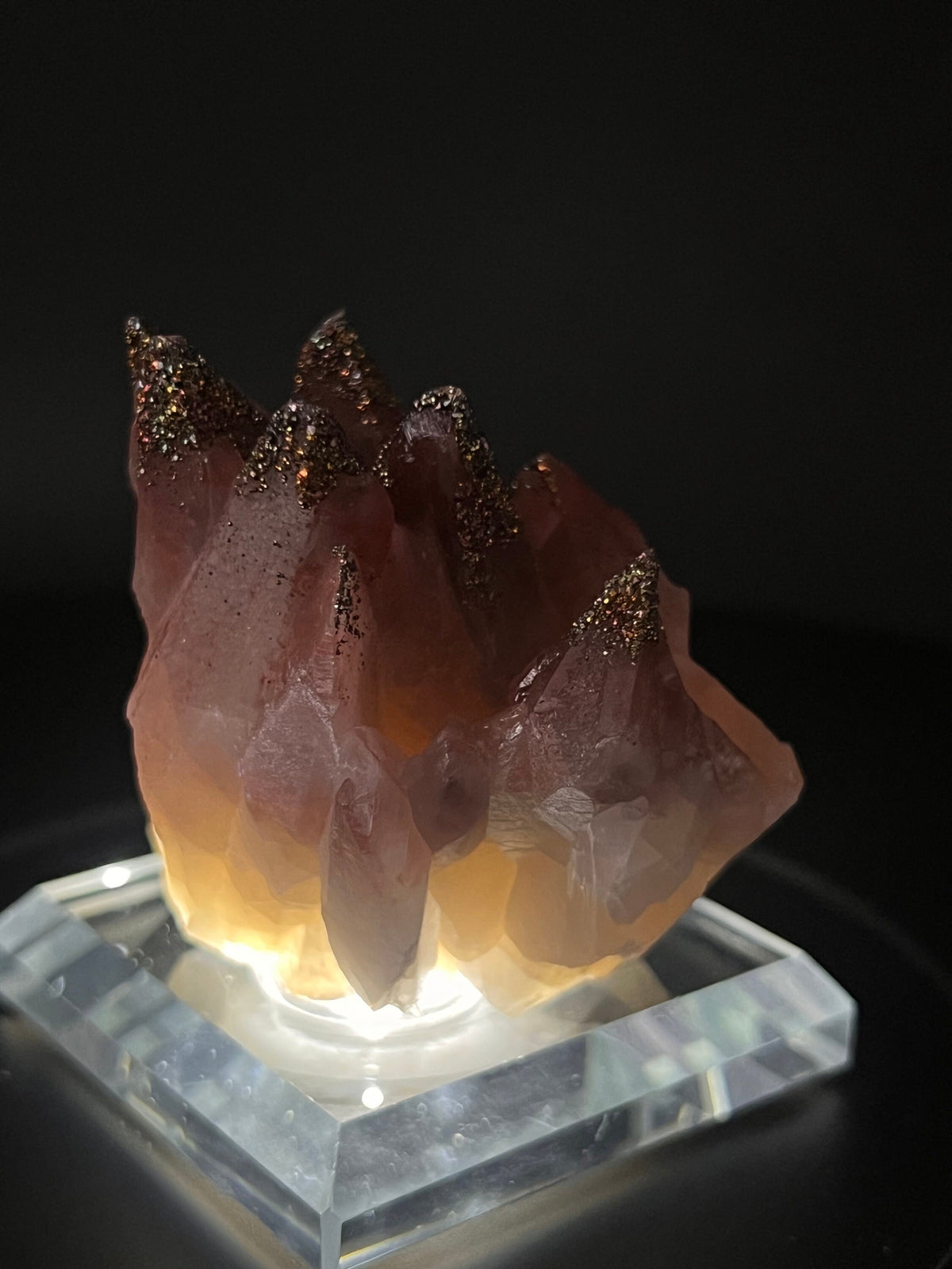 Calcite Iridescent Chalcopyrite dust