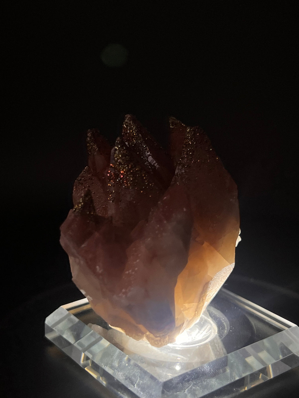 Calcite Iridescent Chalcopyrite dust