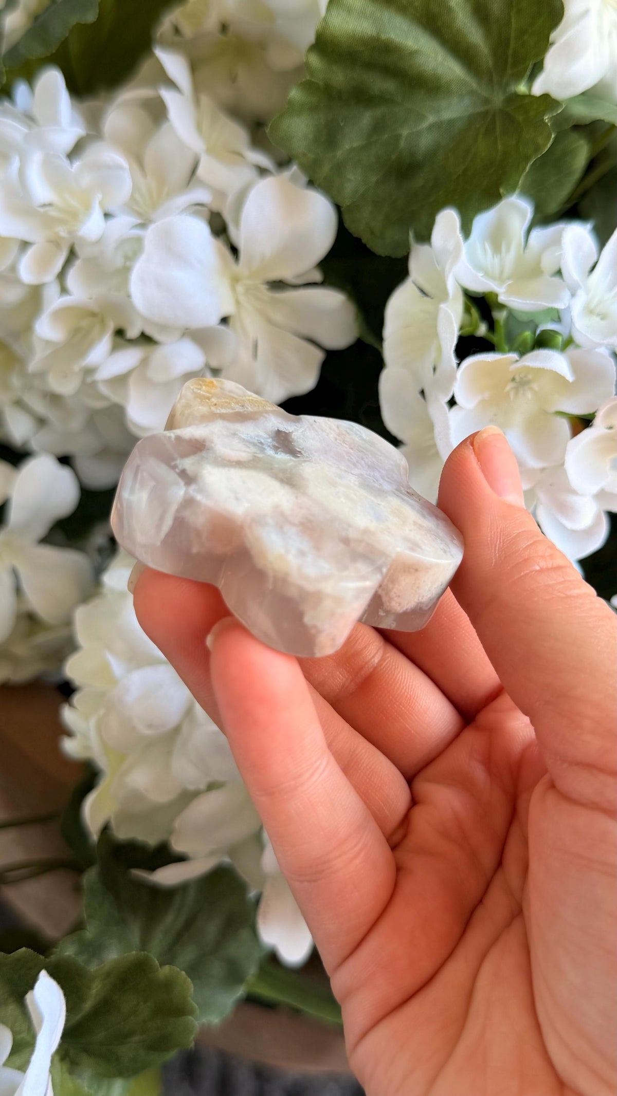 Flower Agate Carving Crystal Tower, Polished Gemstone Sculpture