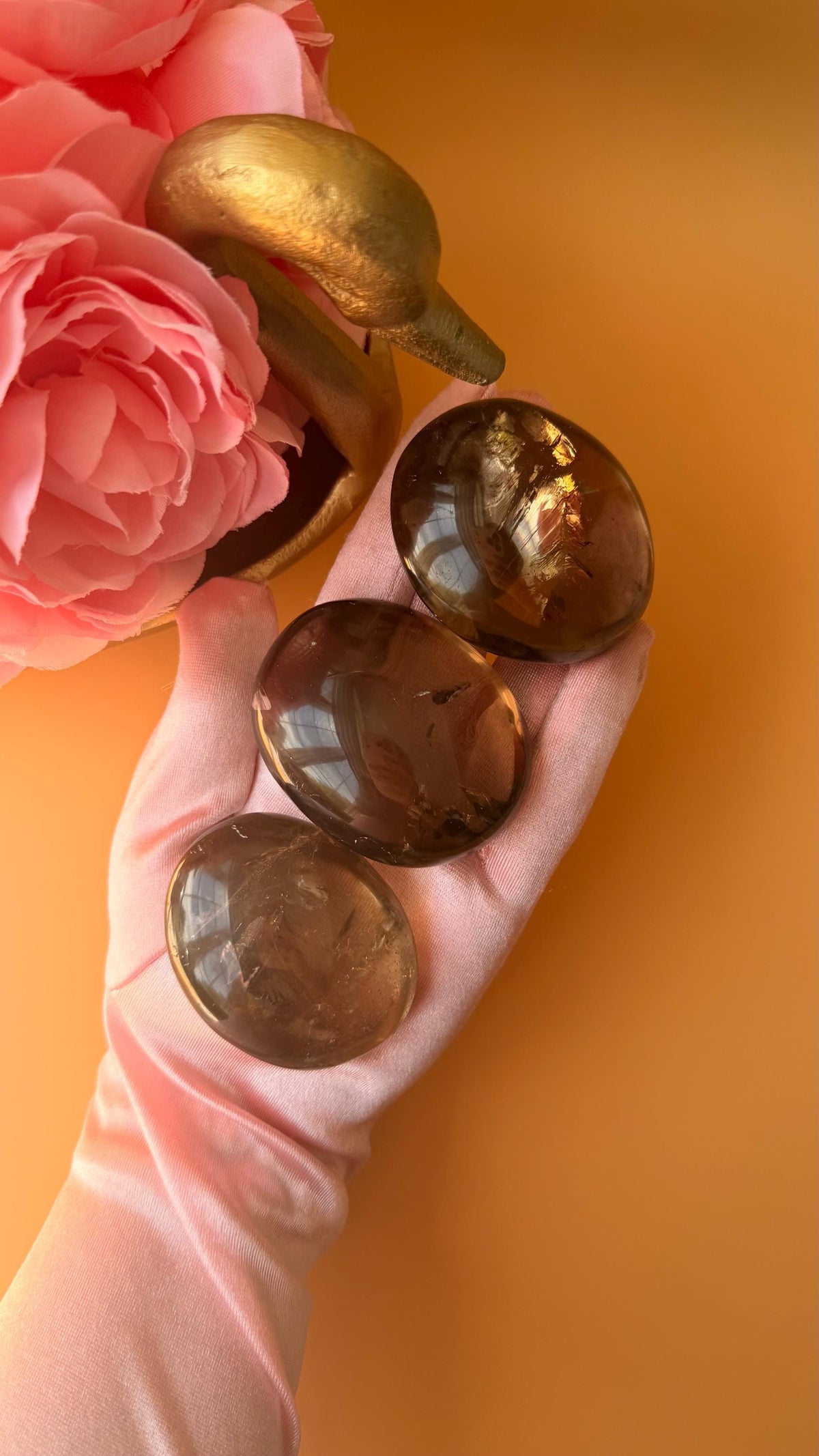 Smokey Quartz Palm Stones/ Crystal Worry Stone / High Quality Smokey Quartz / Smokey Quartz Point