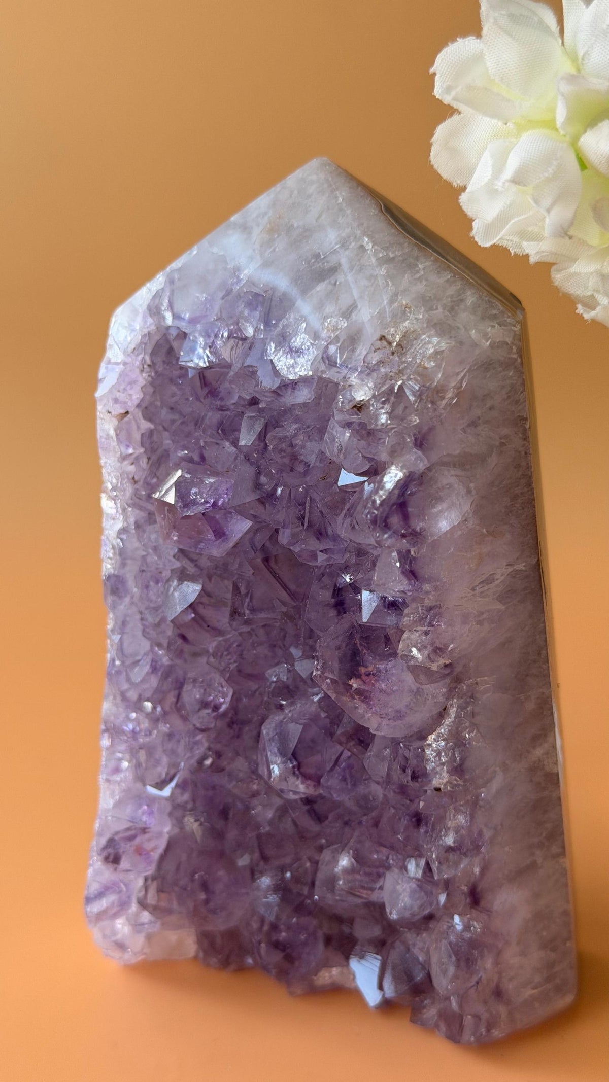 Gemmy Drusy Amethyst Tower with Orca Agate