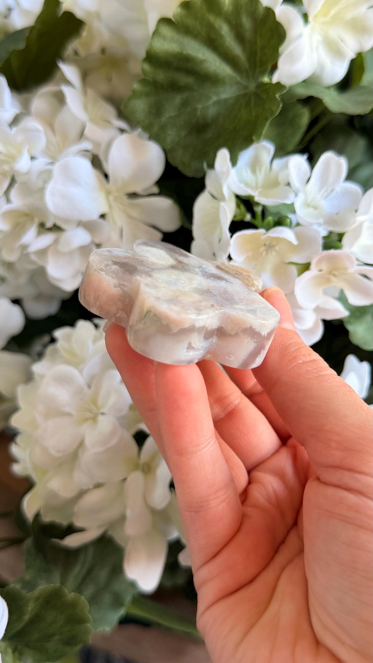 Flower Agate Carving Crystal Tower, Polished Gemstone Sculpture