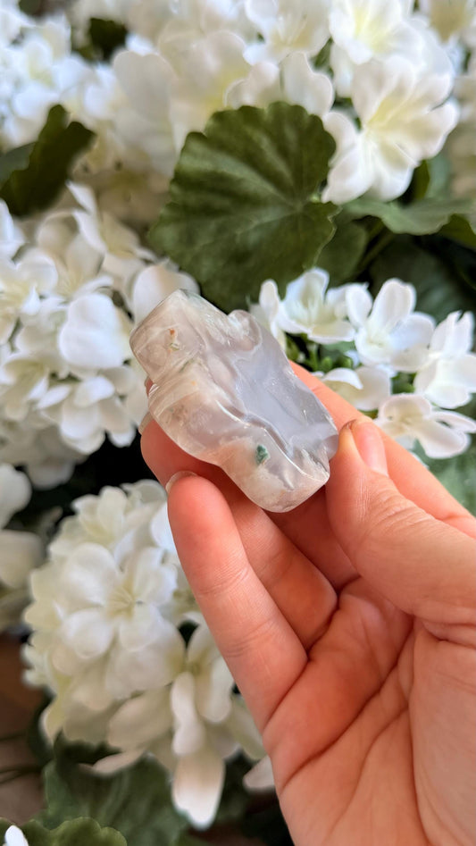 Flower Agate Carnelian Flower Carving Crystal Tower (53mm)