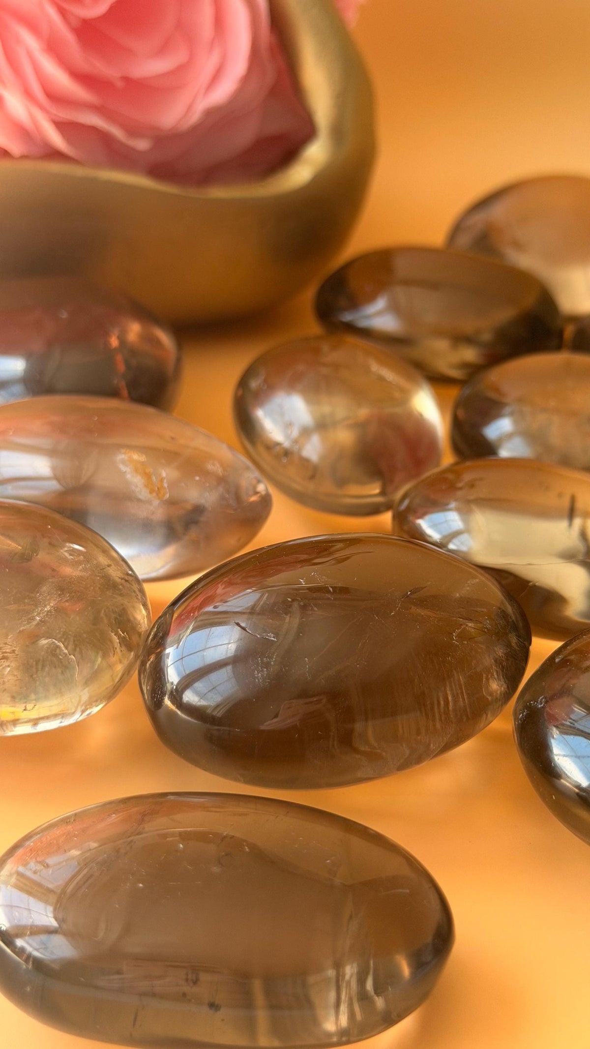 Smokey Quartz Palm Stones/ Crystal Worry Stone / High Quality Smokey Quartz / Smokey Quartz Point