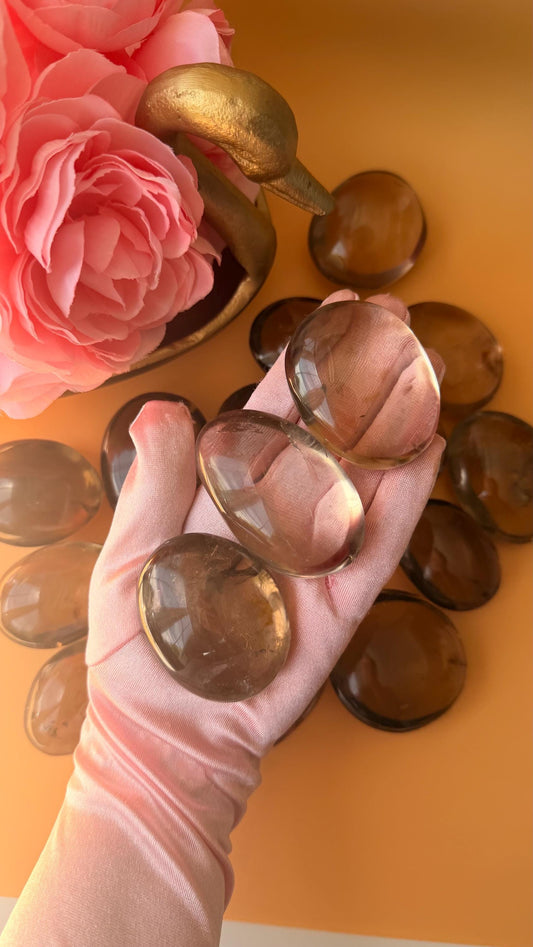 Smokey Quartz Palm Stones/ Crystal Worry Stone / High Quality Smokey Quartz / Smokey Quartz Point