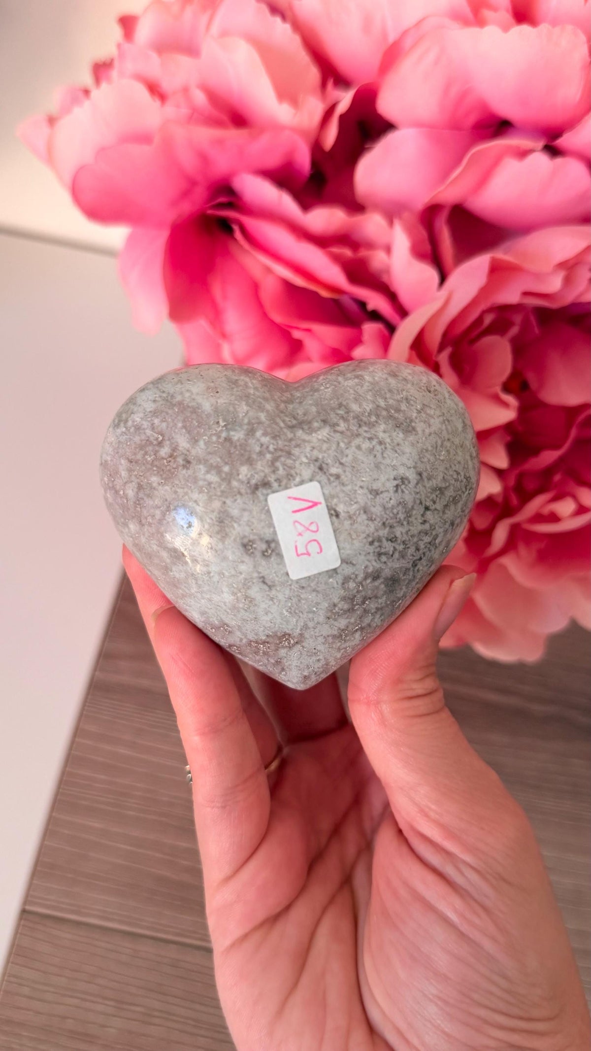 Puffy Drusy Pink Amethyst heart