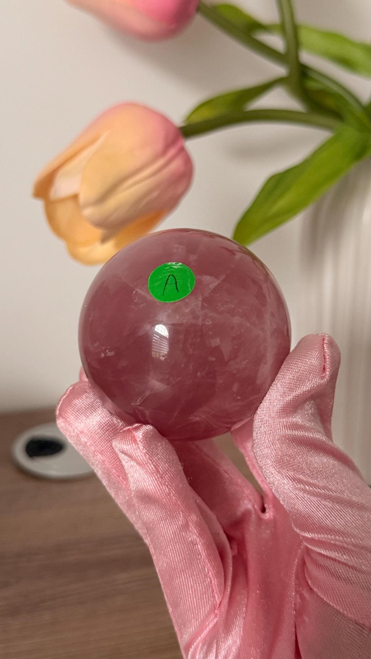 Berry Mauve Star Rose Quartz Sphere – Madagascar #A
