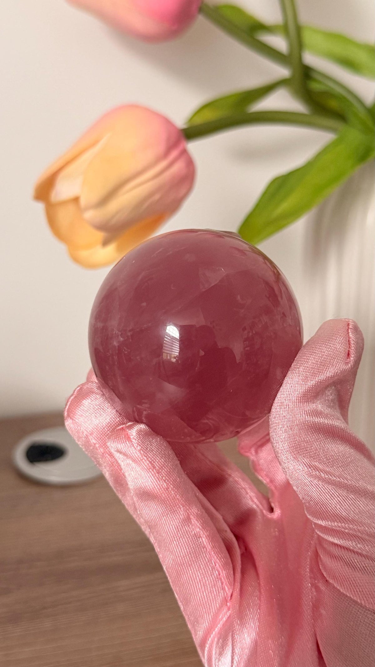 Berry Mauve Star Rose Quartz Sphere – Madagascar #A