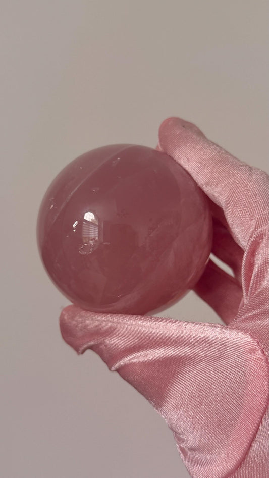 High quality gemmy star Rose Quartz Sphere – Madagascar #1