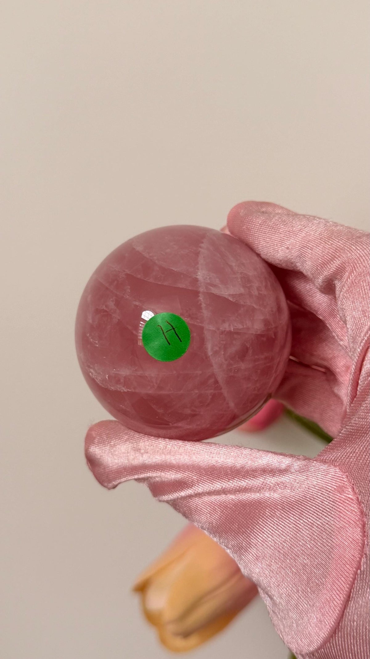 Gemmy Rose Quartz Sphere #H