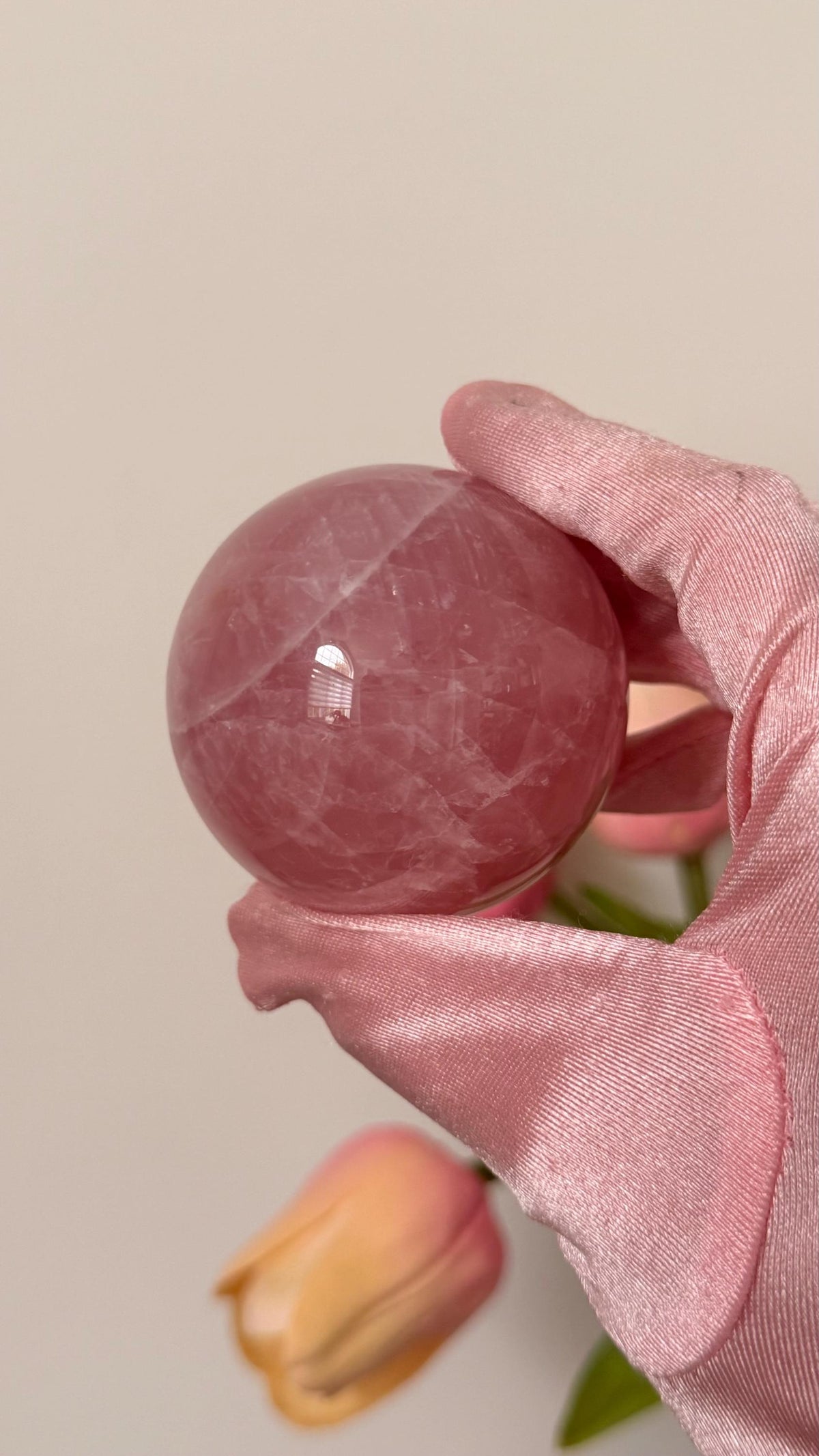 Gemmy Rose Quartz Sphere #H