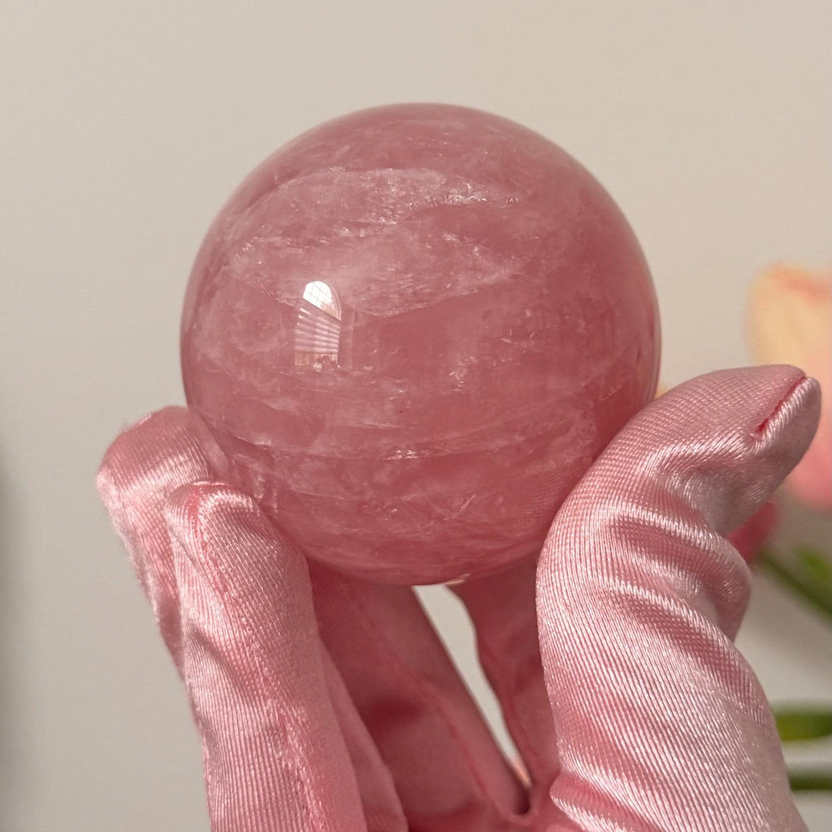 High quality gemmy Rose Quartz Sphere – Madagascar #B