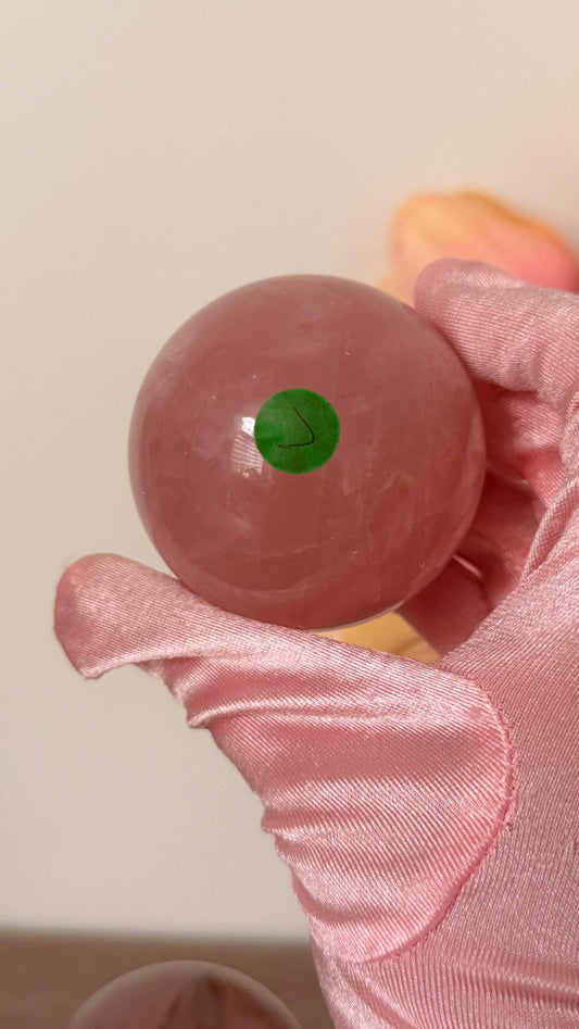 High quality gemmy star Rose Quartz Sphere – Madagascar #L