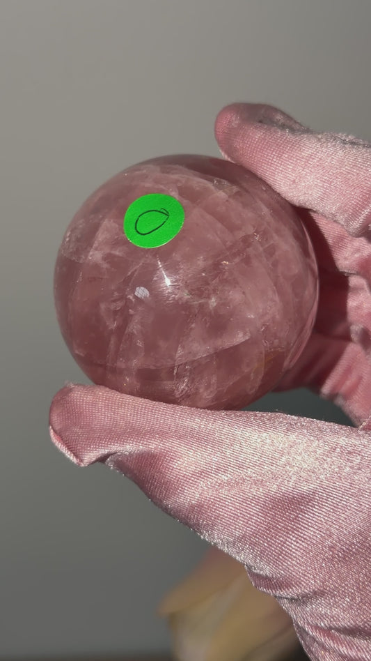 Mauve gemmy Rose Quartz Sphere – Madagascar #O