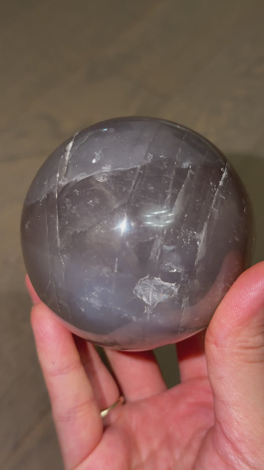 Rare Dark Blue Rose Quartz sphere- Madagascar