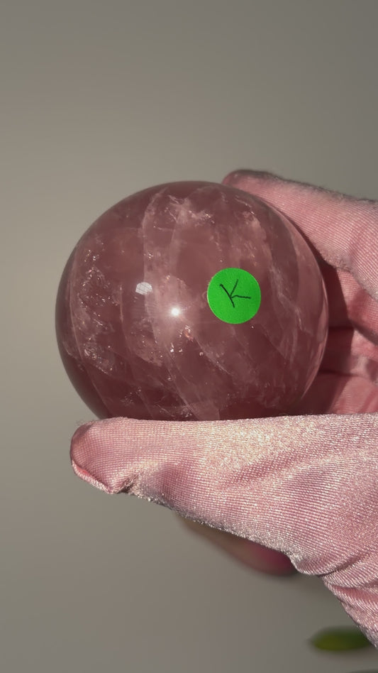 Mauve gemmy Rose Quartz Sphere – Madagascar #K